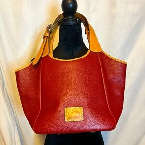 Dooney & Bourke Red and Tan Tote Bag